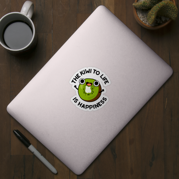 The Kiwi To Life Is Happiness Cute Fruit Pun by punnybone